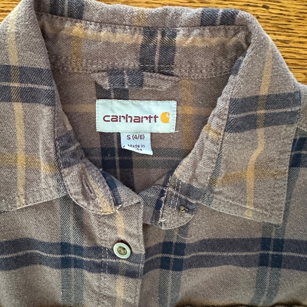 Lot of two Carhartt Women's Rugged Flex Hamilton Flannel Shirts, Small - Picture 4 of 5